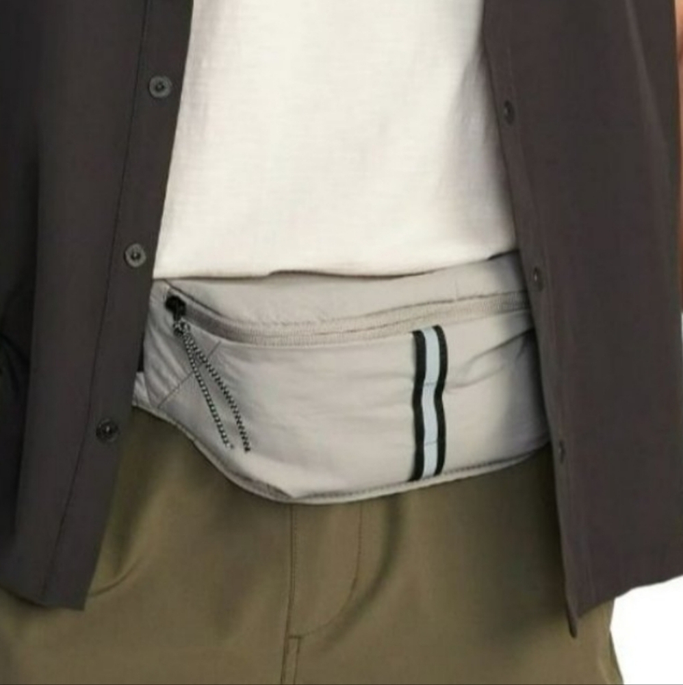 Old Navy Sling Bag Waist Pac Fanny Pack Grey and Black Adjustable OS